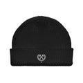 Frères de la Sarre Beanie mit dem Bergbau Logo, dem Lorbeerkranz und der alten Saarland Flagge in schwarz
