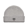 Frères de la Sarre Beanie mit dem Bergbau Logo, dem Lorbeerkranz und der alten Saarland Flagge in grau