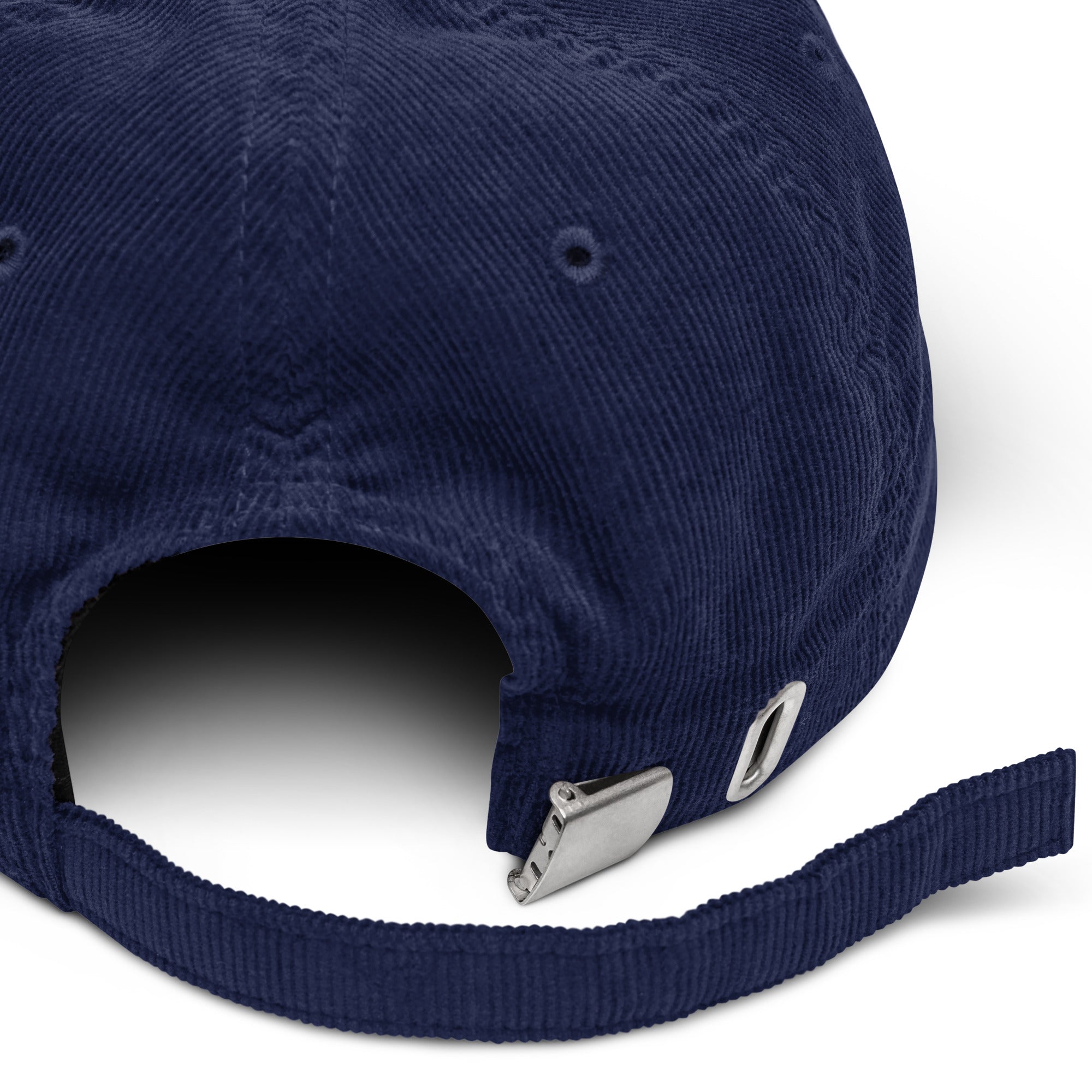 Frères de la Sarre Saarbrücken Cord Cap Sarrebruck Sports mit gesticktem gelben Saarbrücken Schriftzug auf dunkelblauer Cap.