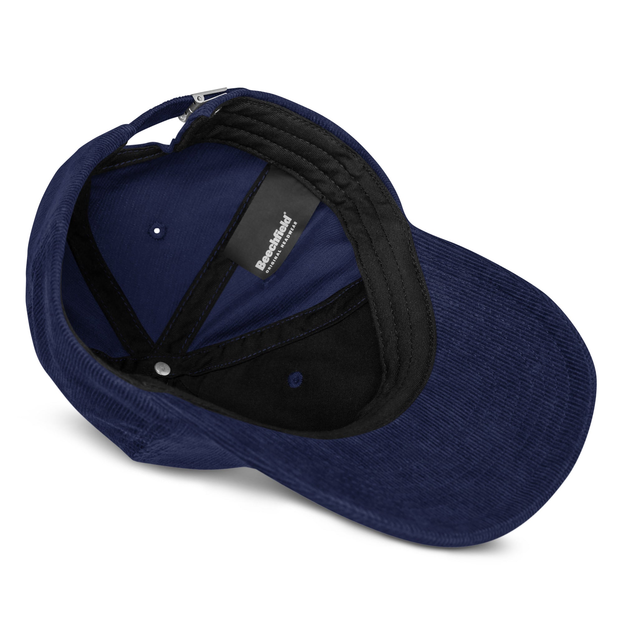 Frères de la Sarre Saarbrücken Cord Cap Sarrebruck Sports mit gesticktem gelben Saarbrücken Schriftzug auf dunkelblauer Cap.