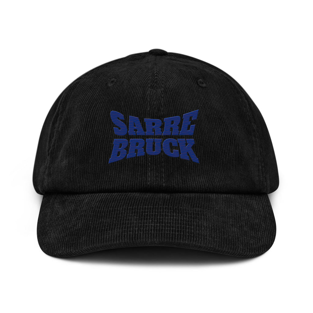 Frères de la Sarre Saarbrücken Cord Cap Sarrebruck Sports mit gesticktem blauen Saarbrücken Schriftzug auf schwarzer Cap