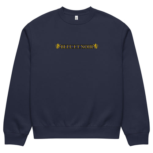 FDLS gestickter Oversize Sweater - Bleu et noir navy - FRÈRES DE LA SARRE