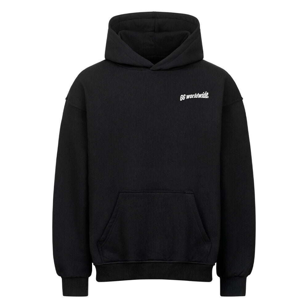 Frères de la Sarre Hoodie mit weißem 66 Backprint und der Ludwigskirche in schwarz - Front