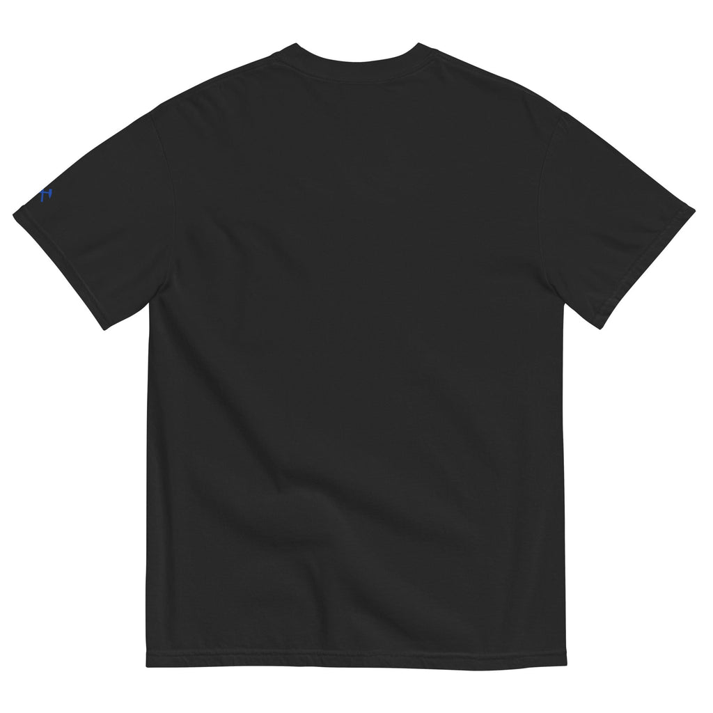 Frères de la Sarre Saarbrücken T-Shirt mit dem blauen Bleu et Noir Schriftzug und den Saarbrücker Löwen in schwarz - Back