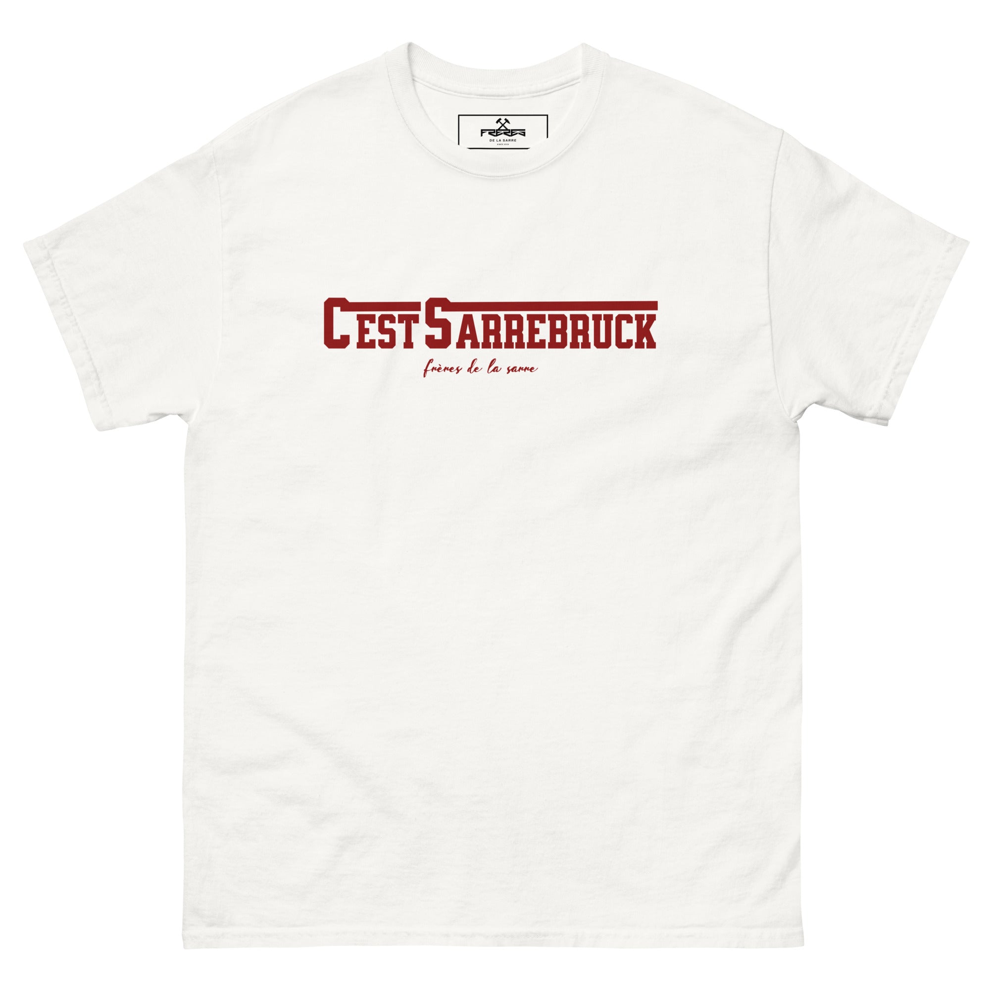 Frères de la Sarre Shirt C´est Sarrebruck in weiß mit rotem Design