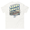 Frères de la Sarre Shirt mit St. Johanner Markt Backprint weiß