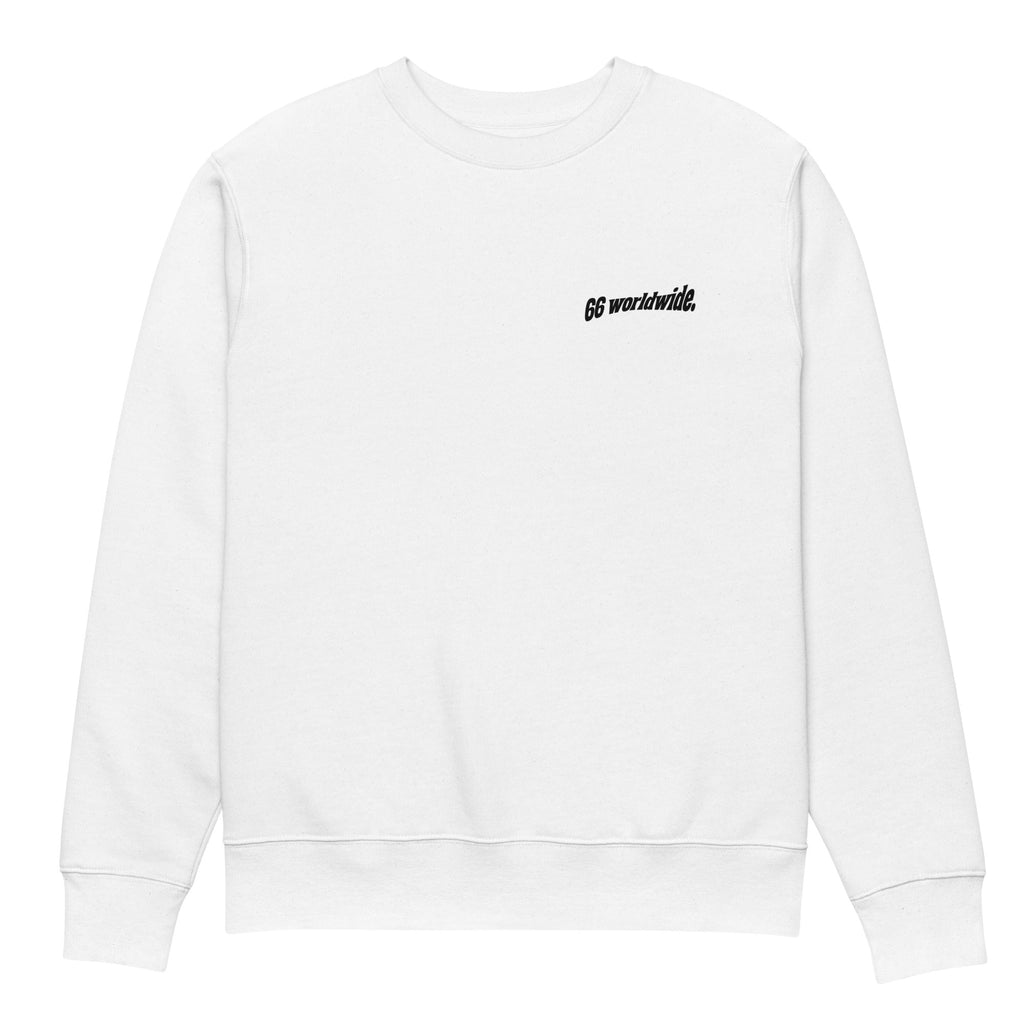 Frères de la Sarre Saarbrücken Sweater mit dem 66 worldwide Backprint und der Ludwigskirche in weiß - Back