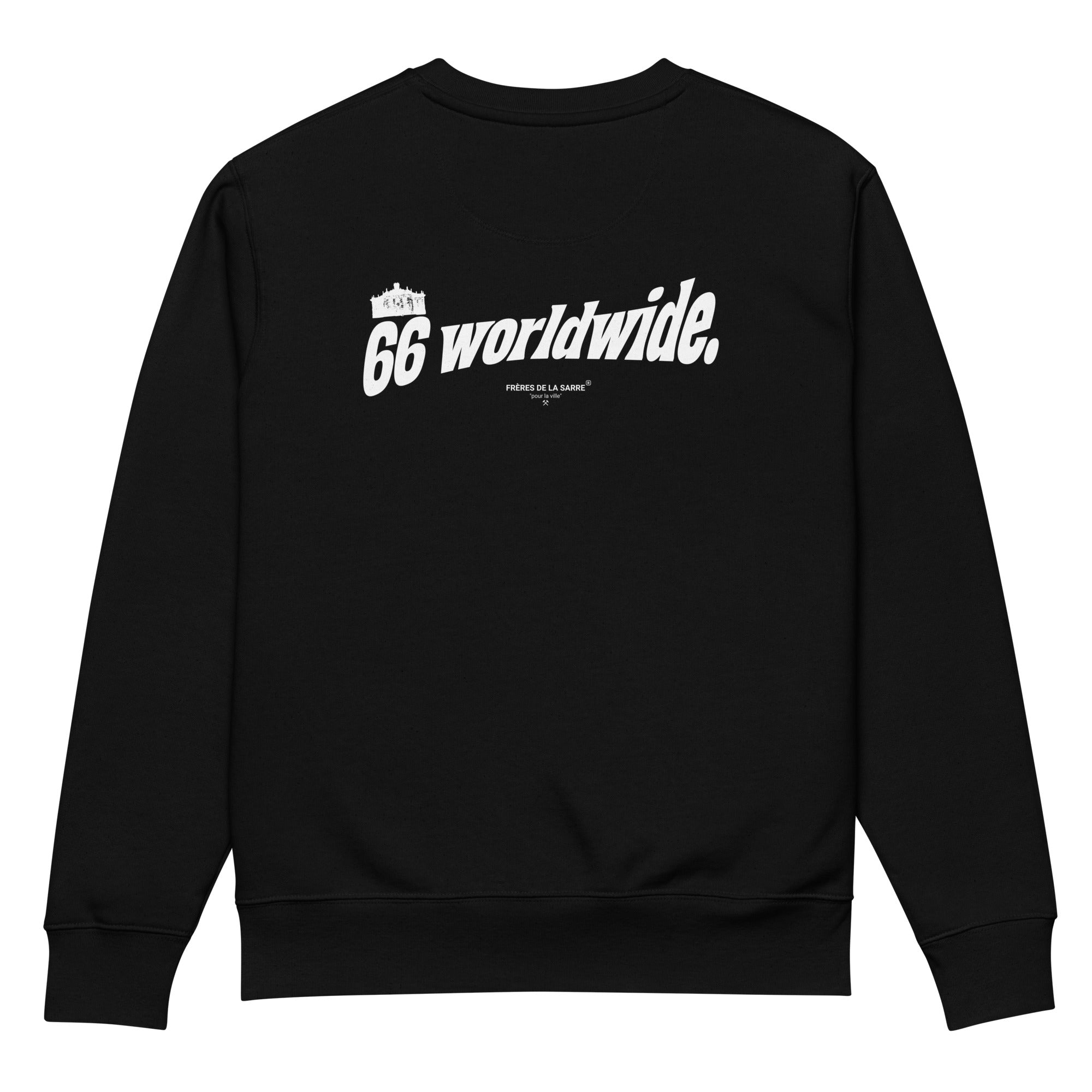 Frères de la Sarre Saarbrücken Sweater mit dem 66 worldwide Backprint und der Ludwigskirche in schwarz - Back