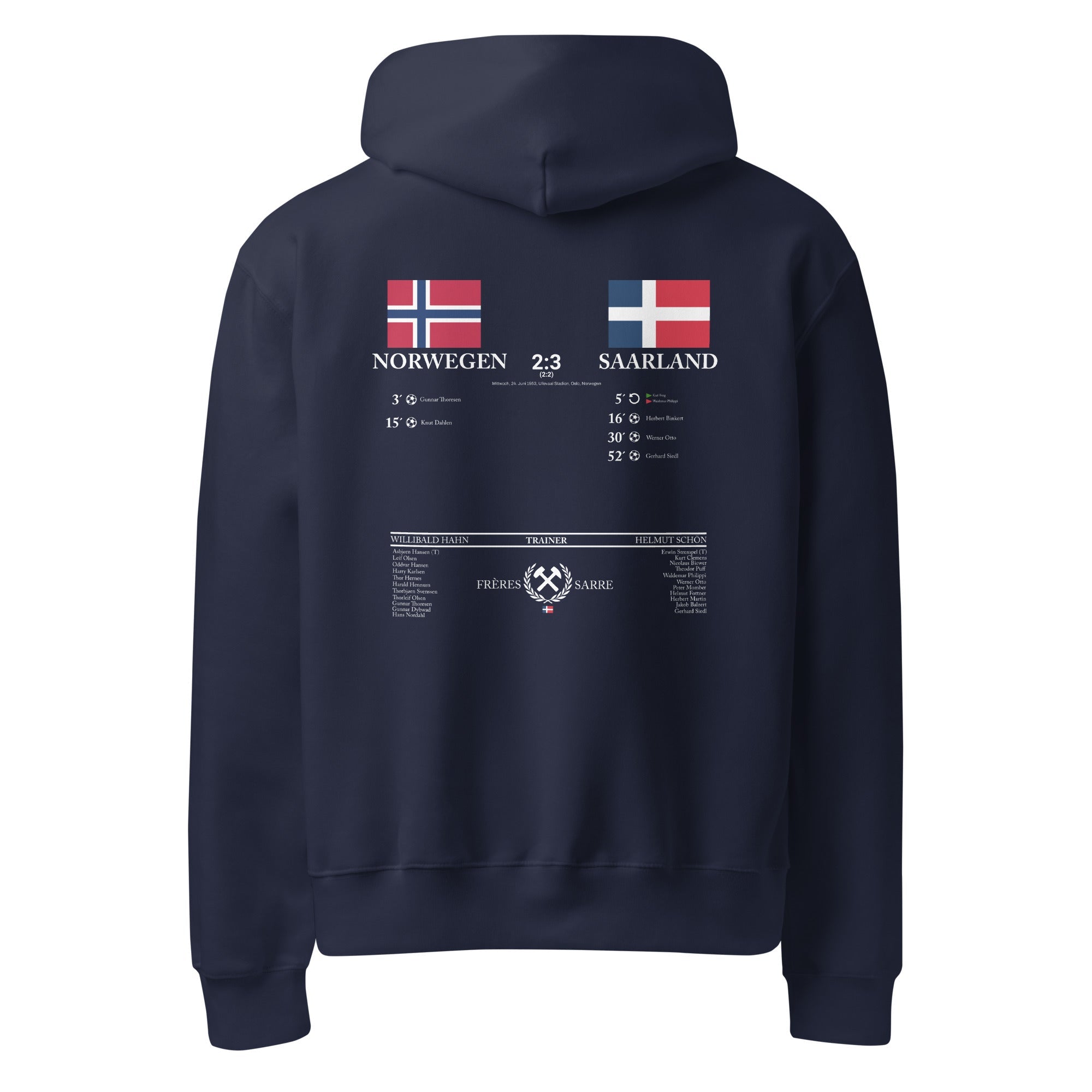 Frères de la Sarre Hoodie - Saarland vs Norwegen - FRÈRES DE LA SARREHoodieS