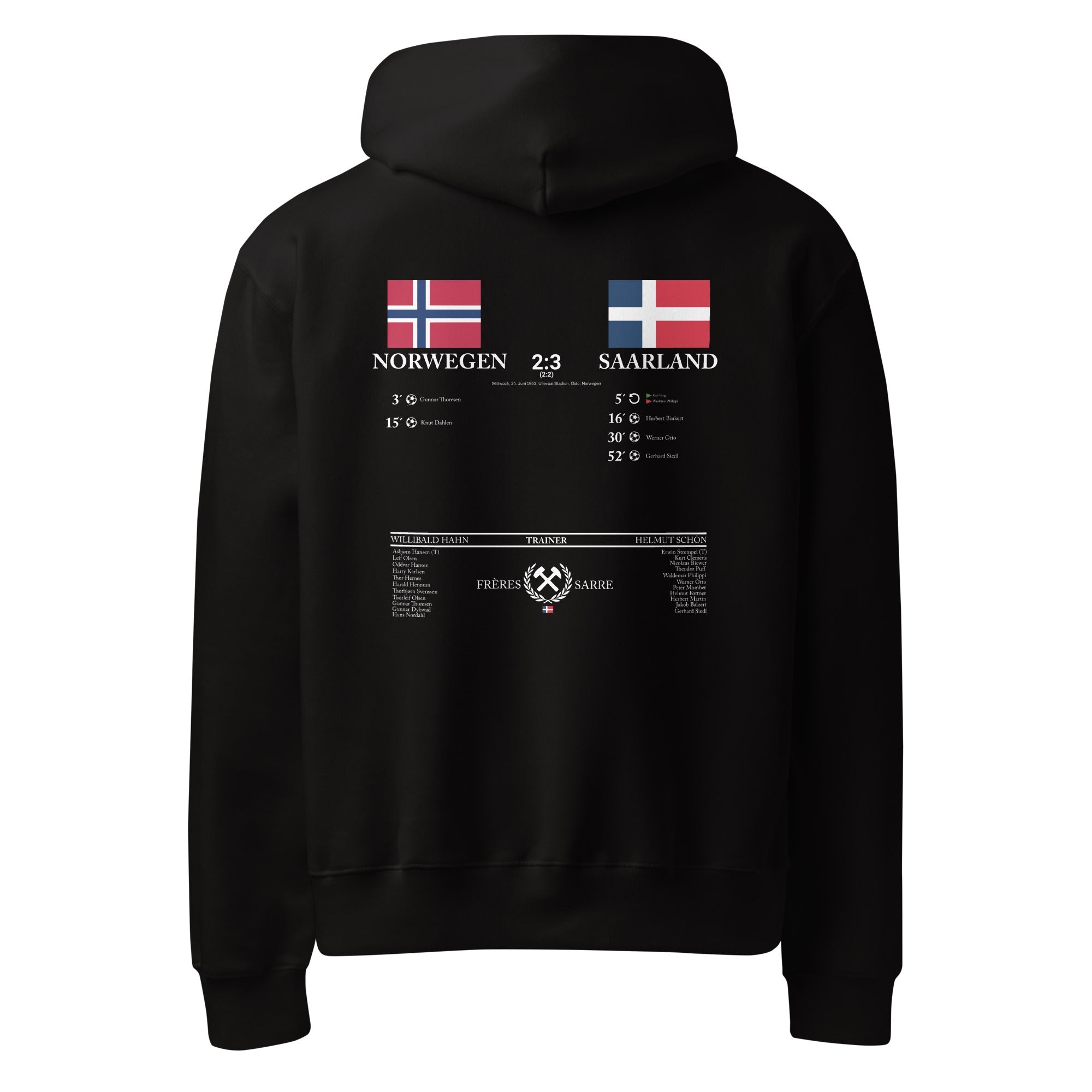 Frères de la Sarre Hoodie - Saarland vs Norwegen - FRÈRES DE LA SARREHoodieS