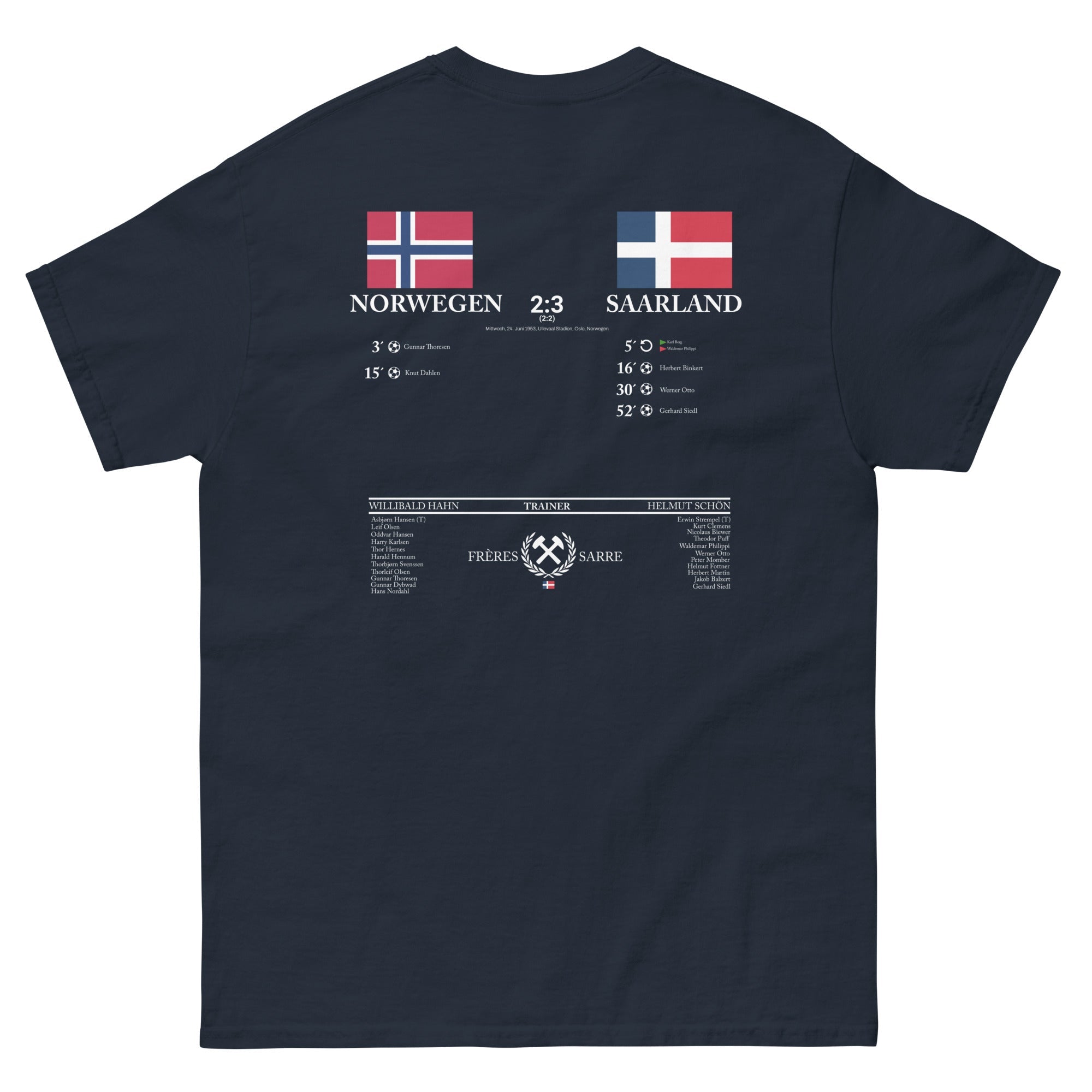 Frères de la Sarre Shirt - Norwegen vs Saarland - FRÈRES DE LA SARRES