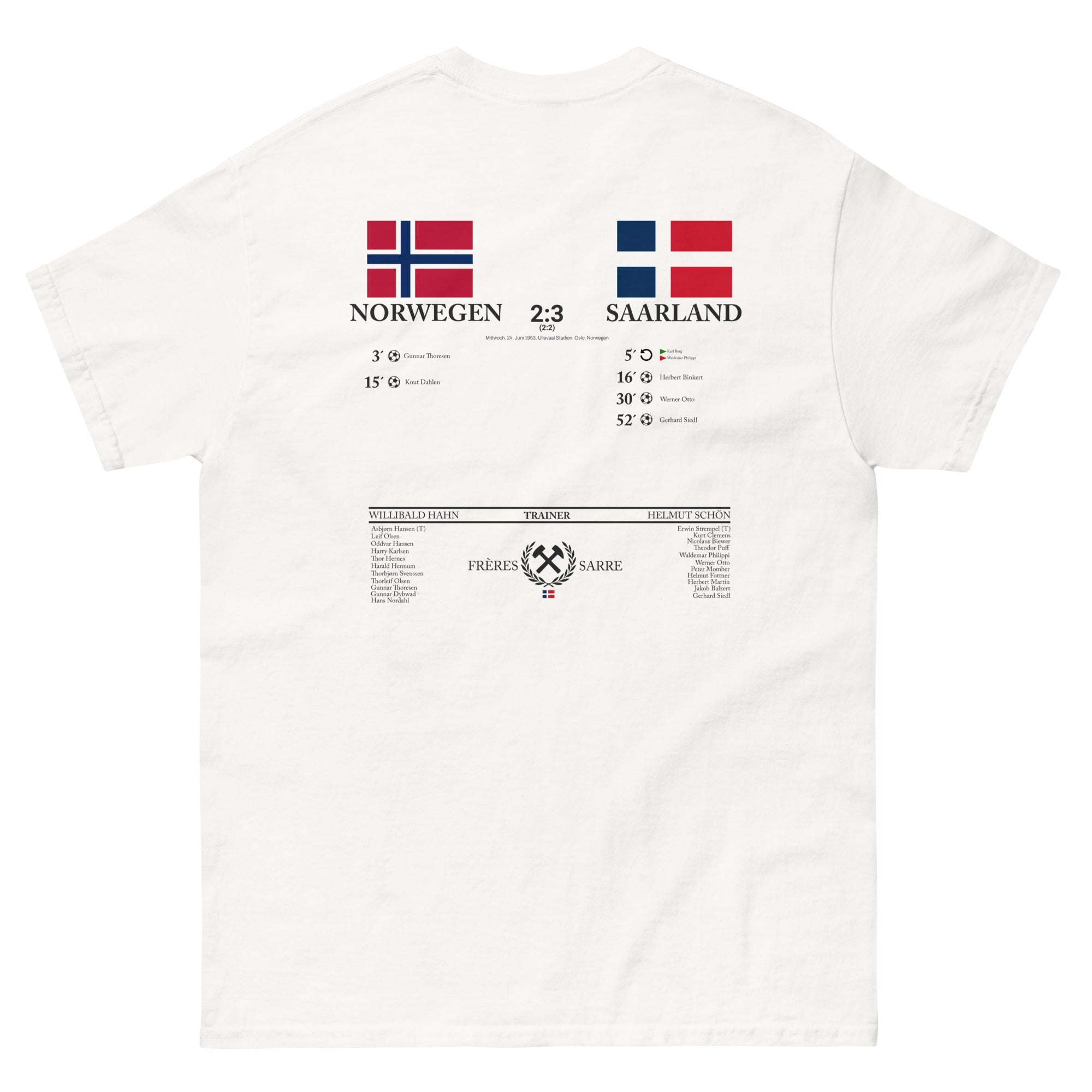 Frères de la Sarre Shirt - Norwegen vs Saarland - FRÈRES DE LA SARRET-Shirt