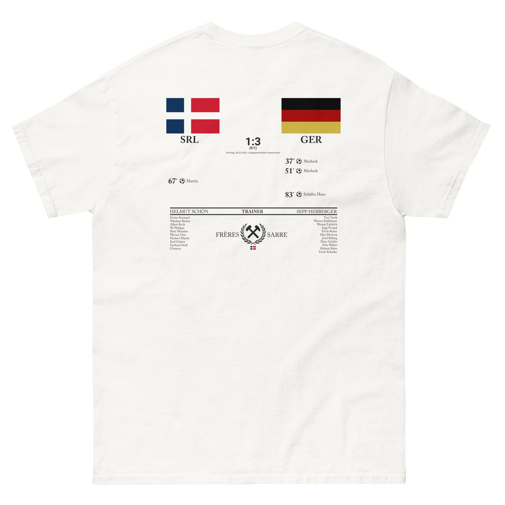 Frères de la Sarre Shirt - Saarland vs Deutschland weiß - FRÈRES DE LA SARRET-Shirt
